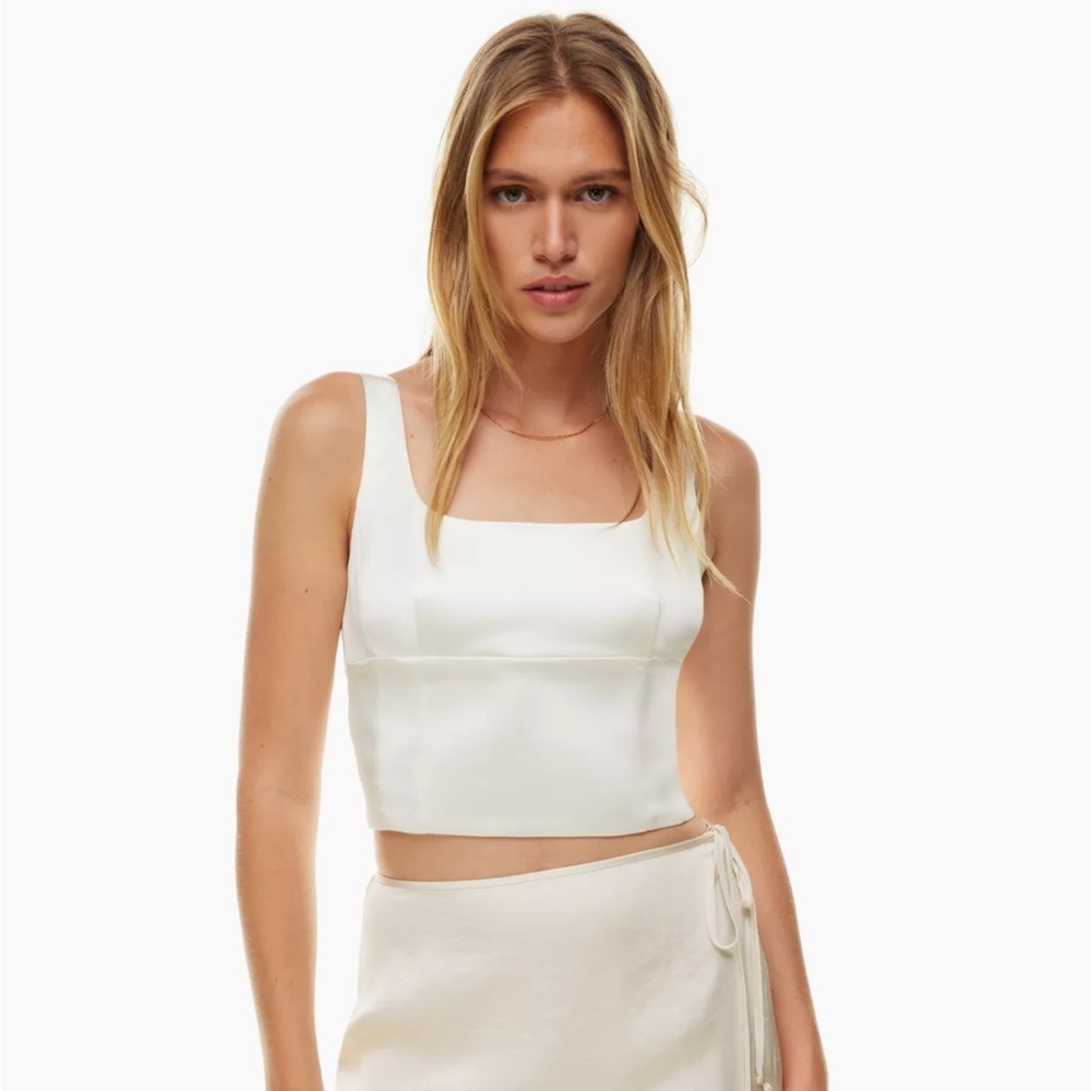 Wilfred shiny satin bustier top